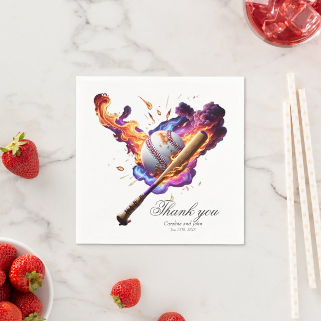 Baseboll på eld. pappersservett (Insitu)