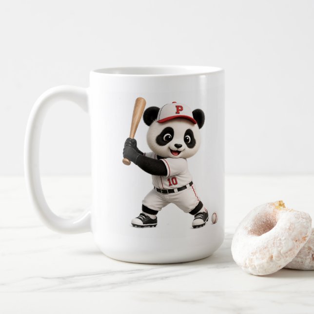 Baseboll Panda  Kaffemugg (Med munk)