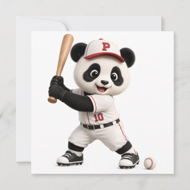 Baseboll Panda  Kort (Framsida)