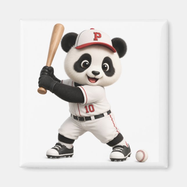 Baseboll Panda  Magnet (Framsidan)