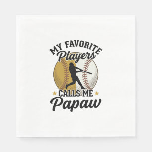Baseboll Papaw Favoritspelare Vintage Tröja Desi Pappersservett