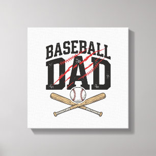 Baseboll Pappa Distressed Vintage Graverad Shirt D Canvastryck