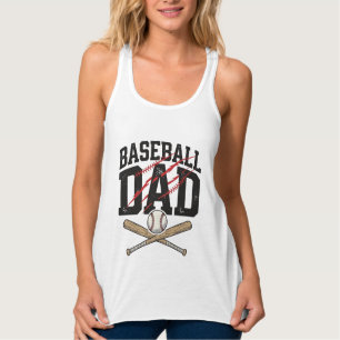 Baseboll Pappa Distressed Vintage Graverad Shirt D Linne Med Racerback