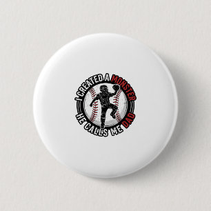 Baseboll Pappa Monster Vintage Catcher T-Shirt Des Knapp