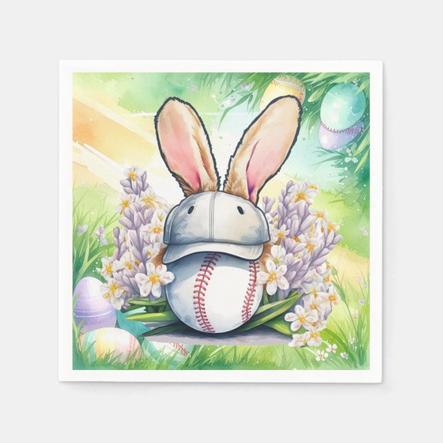 Baseboll Påsk tema  Pappersservett (Framsidan)