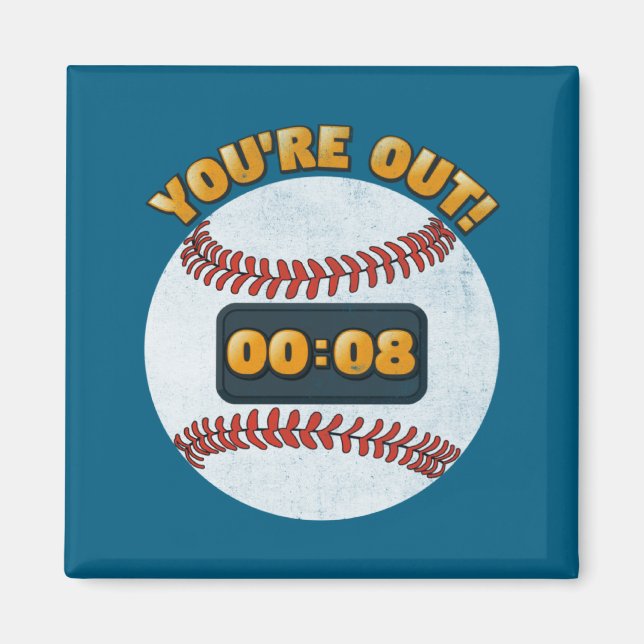 Baseboll Pitch Klocka 15 Sekunders Design Magnet (Framsidan)