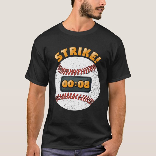 Baseboll Pitch Klocka 15 Sekunders Regel Batter Bo T Shirt (Framsida)