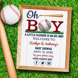 Baseboll Pojkar Baby Shower Välkomstskylt Poster