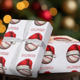 Baseboll Röd Tomtehatt Namn Jul Presentpapper
