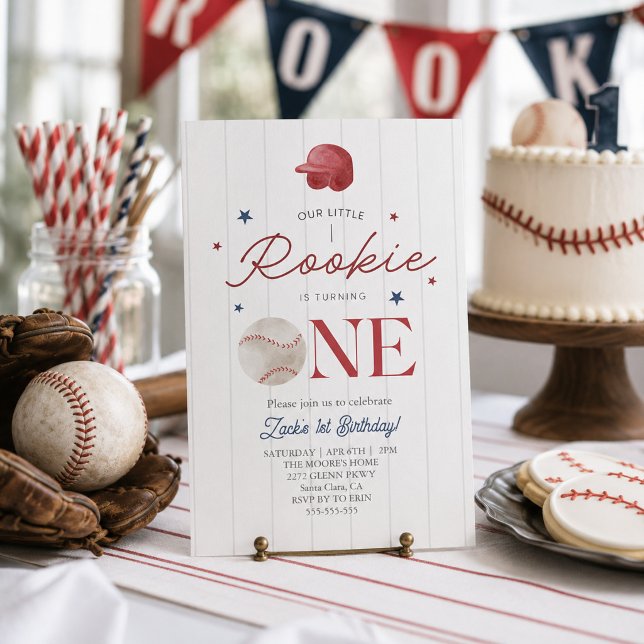 Baseboll rookie keps Pojkar 1-årsdag  Inbjudningar (Skapare uppladdad)