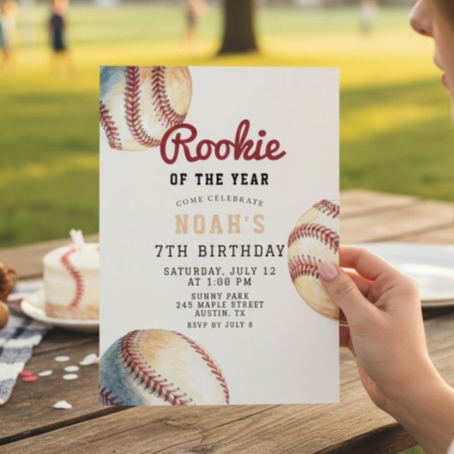 Baseboll Rookie of the Year 7-årsdag Inbjudningar (Skapare uppladdad)