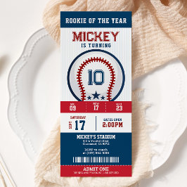 Baseboll Rookie Of The Year Födelsedagsfest Biljet Inbjudningar