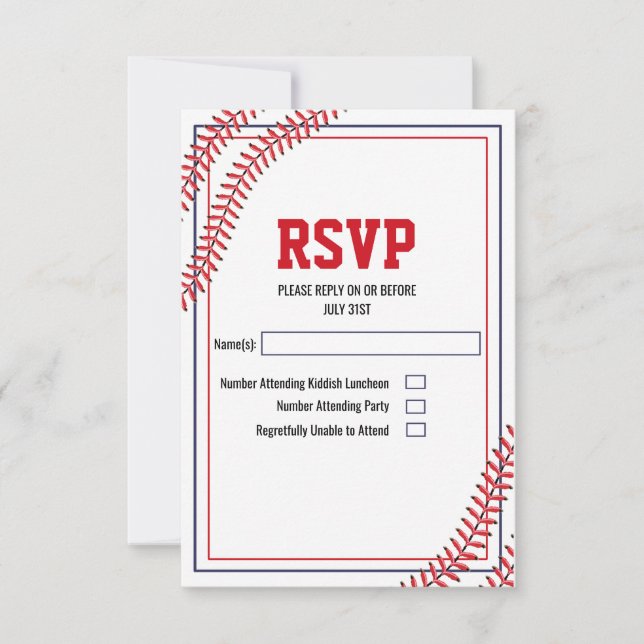 Baseboll RSVP-kort OSA Kort (Framsida)