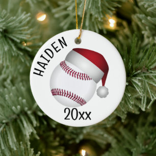 Baseboll Santa hatt jul Julgransprydnad Keramik