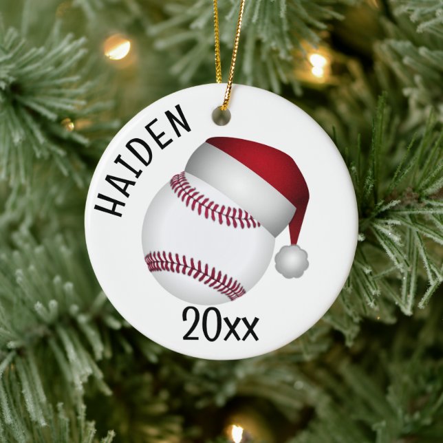 Baseboll Santa hatt jul Julgransprydnad Keramik (Träd)