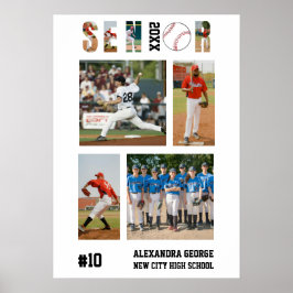 Baseboll Senior Night Examen Spelare Examen Poster
