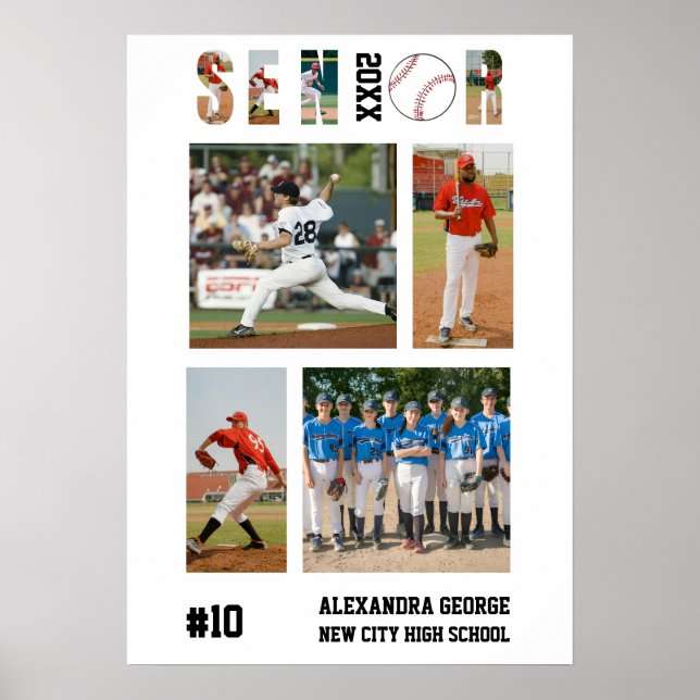 Baseboll Senior Night Examen Spelare Examen Poster (Framsidan)