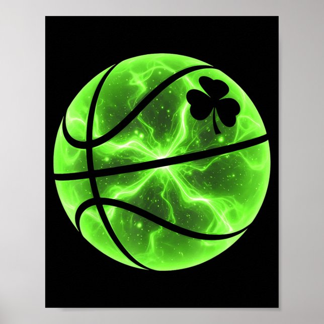 Baseboll Shamrock Lucky Clover Irländska St Patric Poster (Framsidan)
