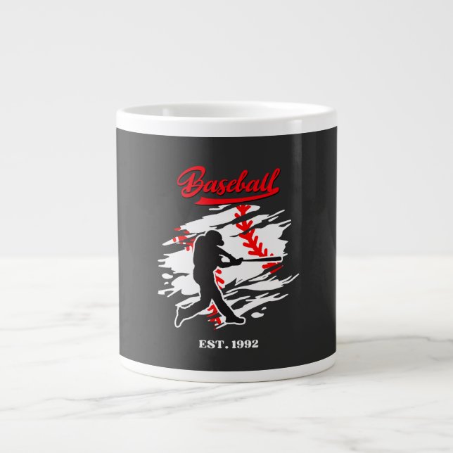 Baseboll Siluett Grafisk Design – ST. 1992 Jumbo Mugg (Framsidan)