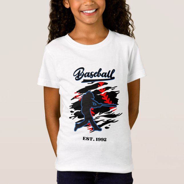 Baseboll Siluett Grafisk Design – ST. 1992  T Shirt (Framsida)