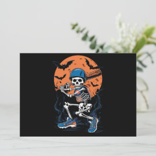 Baseboll Skelett Halloween Baseboll Halloween Inbjudningar