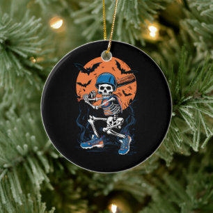 Baseboll Skelett Halloween Baseboll Halloween Julgransprydnad Keramik