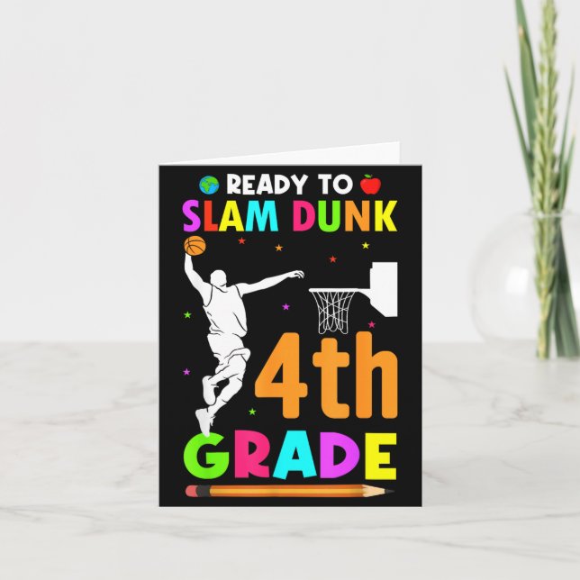Baseboll Slam Dunk Sista Skoldagen Fjärde Klass Kort (Framsida)