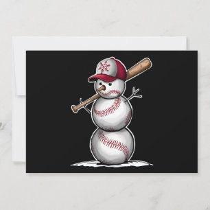 Baseboll Snömannen Bollar Snö Jul Xmas Gåvor Julkort