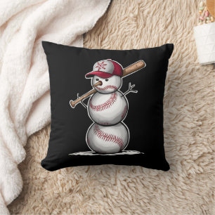 Baseboll Snömannen Bollar Snö Jul Xmas Gåvor Kudde