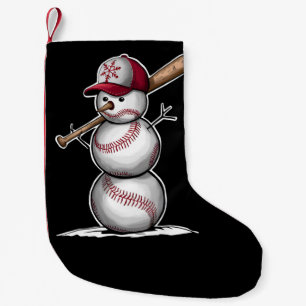 Baseboll Snömannen Bollar Snö Jul Xmas Gåvor Liten Julstrumpa
