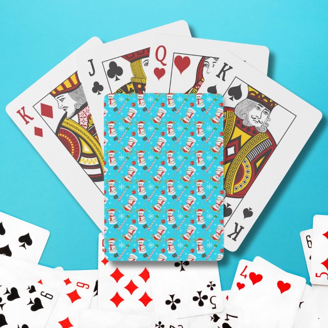 Baseboll Snömannen Julfirande Mönster  Casinokort (Skapare uppladdad)