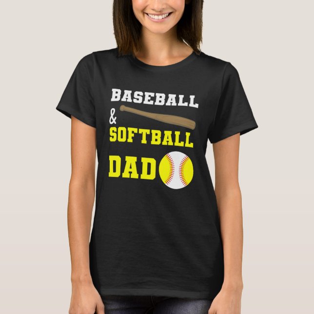 Baseboll & Softboll Pappa Fars dag för pappor T Shirt (Framsida)