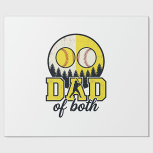 Baseboll Softboll Pappa till Båda Vintage Vektor D Presentpapper