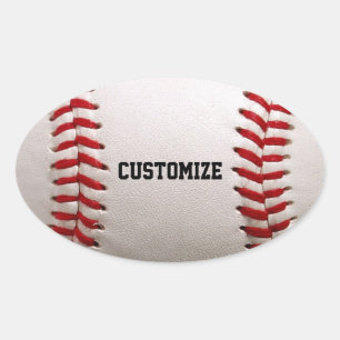Baseboll Softboll Sy Custom Text Ovalt Klistermärke