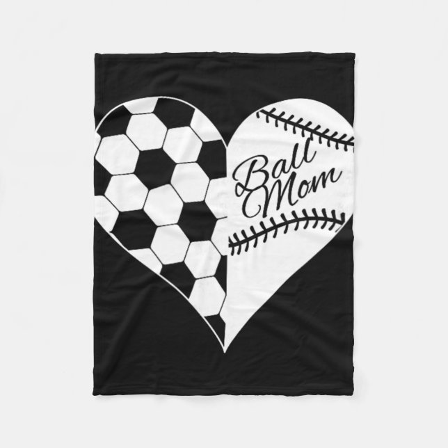 Baseboll sömmar Fotbollsmönster Heart Ball Mamma  Fleecefilt (Framsidan)