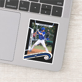 Baseboll souvenir livlig blå svart anpassad klistermärken