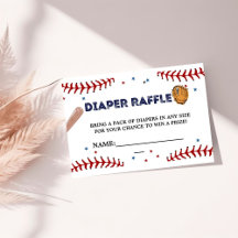 Baseboll sport baby blöja lotteri begäran kort