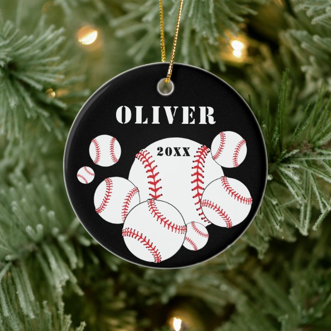 Baseboll Sport Barns Minne Jul Julgransprydnad Keramik (Träd)