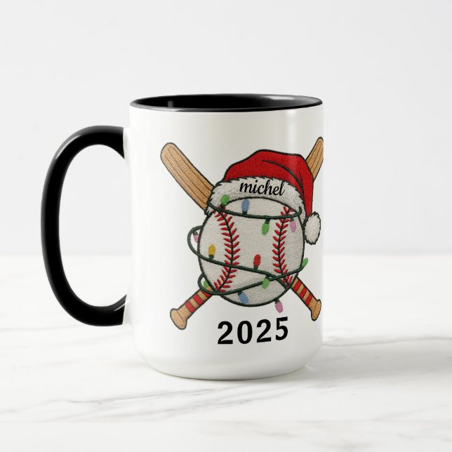 Baseboll Sport Jul 2025 Mugg | Anpassat Namn (Vänster)