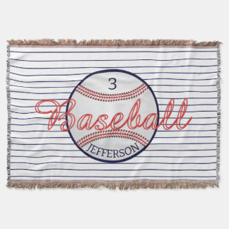 Baseboll Sport Kastfilt med namn och nummer Filt
