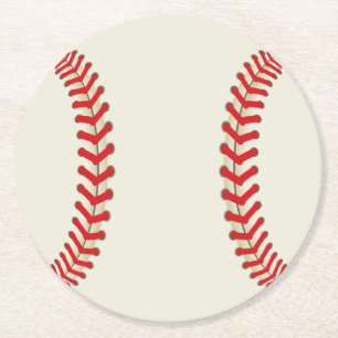 Baseboll Sport Tema Underlägg Papper Rund
