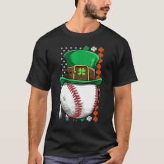 Baseboll St Patricks Day Boll Läderhatt Catch T Shirt