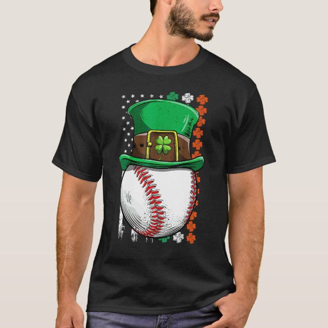 Baseboll St Patricks Day Boll Läderhatt Catch T Shirt (Framsida)
