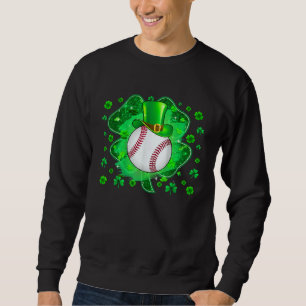 Baseboll St Patricks Day Leprechaun Shamrock Pojka Lång Ärmad Tröja