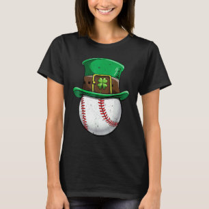 Baseboll St Patricks Day Pojkar Män Boll Tomte T Shirt