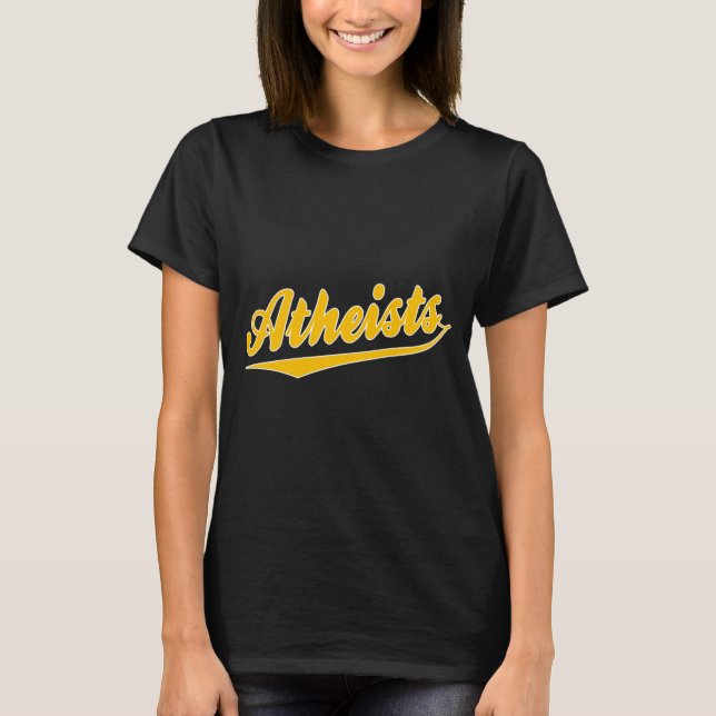 Baseboll stil lag ateist t-shirt  (Framsida)