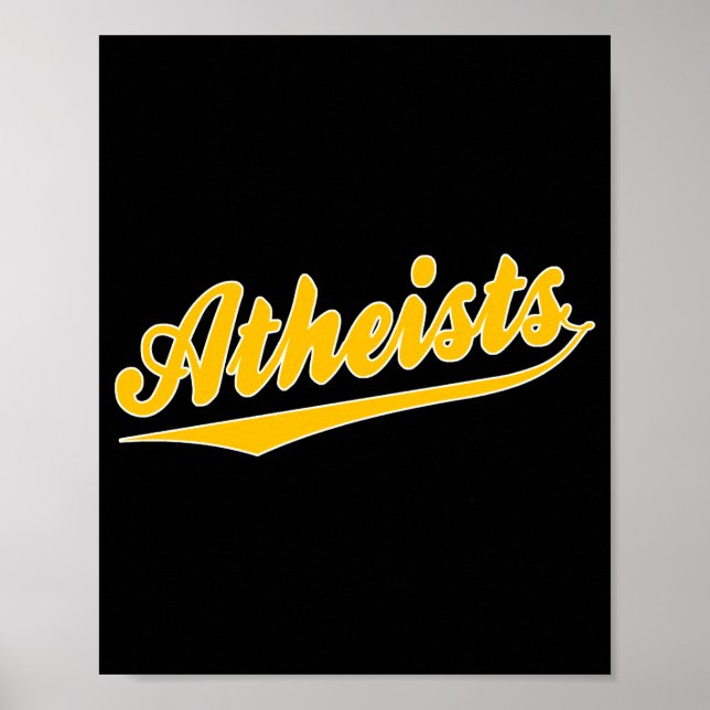 Baseboll stil lag ateist t-shirt  poster (Framsidan)