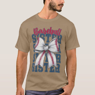 Baseboll syster Coquette Bow Största fan sport kär T Shirt