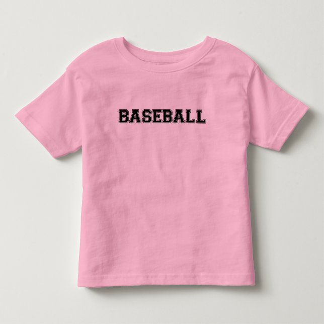 Baseboll T-Shirt för småbarn med ringning (rosa) (Framsida)