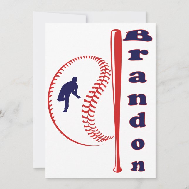 Baseboll-tema All-Star Sports Inbjudningar (Framsida)